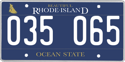RI license plate 035065
