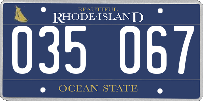 RI license plate 035067