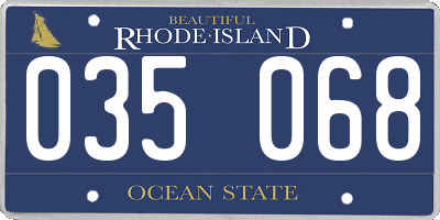 RI license plate 035068