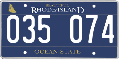RI license plate 035074