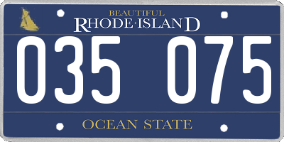 RI license plate 035075