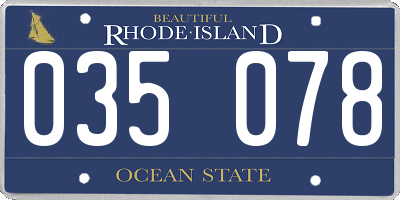 RI license plate 035078