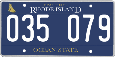 RI license plate 035079