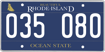 RI license plate 035080