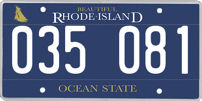RI license plate 035081
