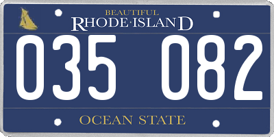 RI license plate 035082