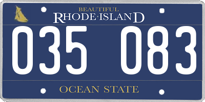 RI license plate 035083