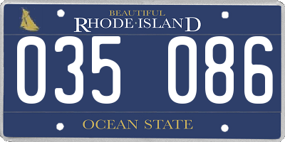 RI license plate 035086