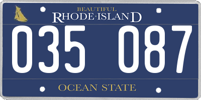 RI license plate 035087