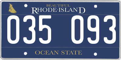 RI license plate 035093