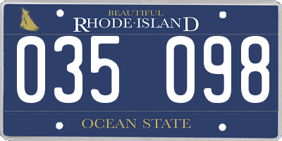 RI license plate 035098