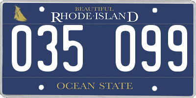 RI license plate 035099