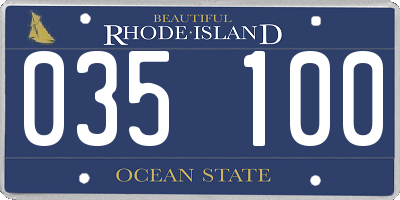 RI license plate 035100