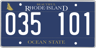 RI license plate 035101