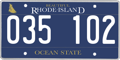 RI license plate 035102