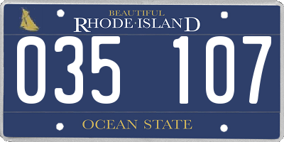 RI license plate 035107