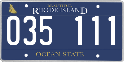 RI license plate 035111