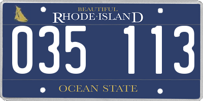 RI license plate 035113