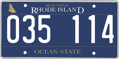 RI license plate 035114