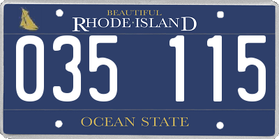 RI license plate 035115