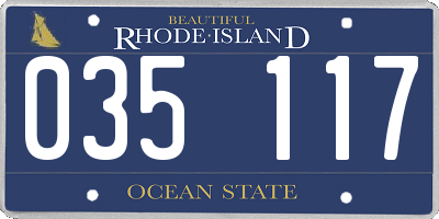 RI license plate 035117