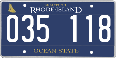 RI license plate 035118