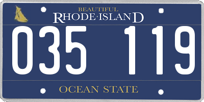 RI license plate 035119