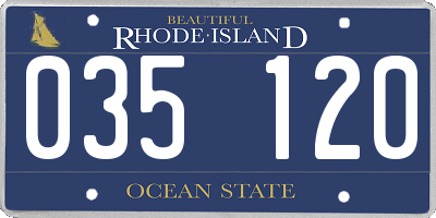 RI license plate 035120