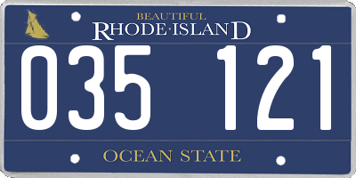 RI license plate 035121