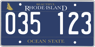 RI license plate 035123