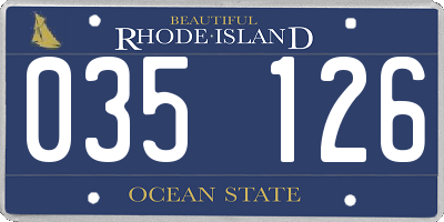 RI license plate 035126