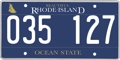RI license plate 035127