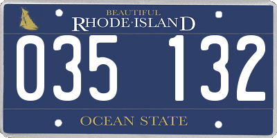 RI license plate 035132