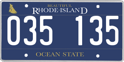 RI license plate 035135