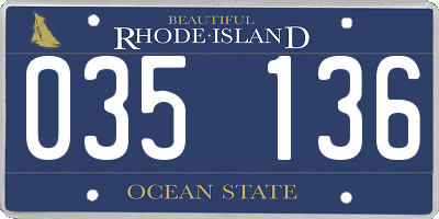 RI license plate 035136