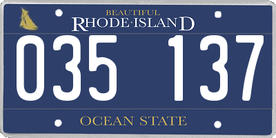 RI license plate 035137