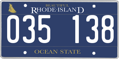 RI license plate 035138