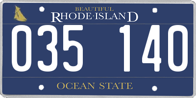 RI license plate 035140