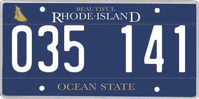 RI license plate 035141