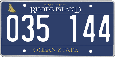 RI license plate 035144