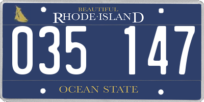 RI license plate 035147