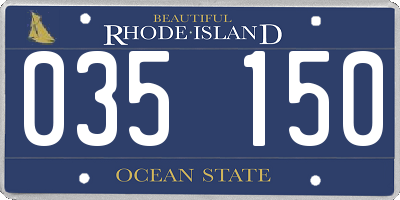 RI license plate 035150