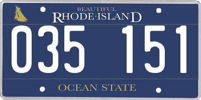 RI license plate 035151