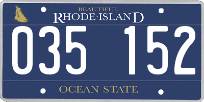 RI license plate 035152