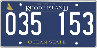 RI license plate 035153