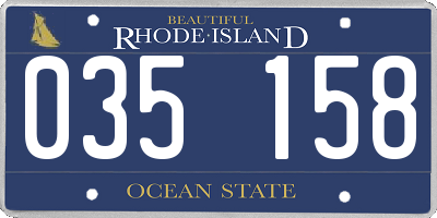 RI license plate 035158