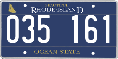 RI license plate 035161