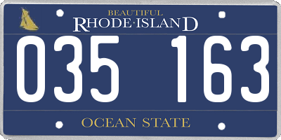 RI license plate 035163