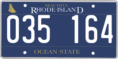 RI license plate 035164