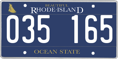RI license plate 035165